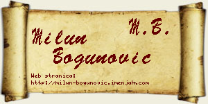 Milun Bogunović vizit kartica